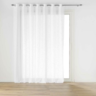 Voilage a oeillets 240 x 240 cm effet lin tissé Haltona Blanc