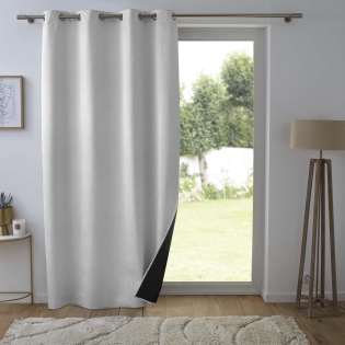 Lot de 2 Rideaux occultant 140 x 260 cm velours relief shadow Perle