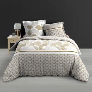 Housse de couette 240 x 220 cm percale de coton 78 fils imprimé  Melisse