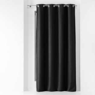 Rideau a oeillets 135 x 240 cm occultant tisse tramina Noir