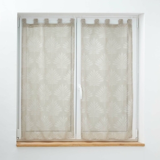 Paire droite passants 2 x 60 x 160 cm voile tisse applique levita Taupe