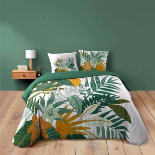 Housse de couette 240 x 220 cm coton 42 fils + 2 taies Florida