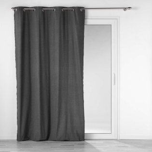 Rideau à oeillets 140 x 240 cm coton recyclé Mistraline Anthracite
