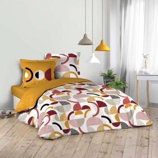 Housse de couette imprimée 240 x 220 cm + 2 taies 100% coton NEOLINE
