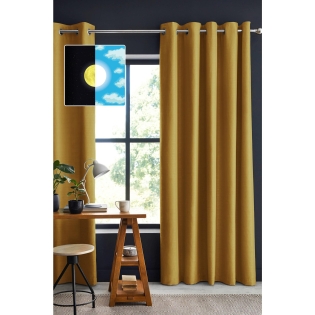 Rideau 100% occultant luxe 140 x 260 cm Obscure Moutarde
