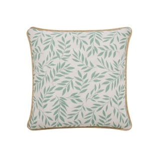 Coussin dehous compr passepoil 45 x 45 cm polycoton imprime+jute naya Sauge