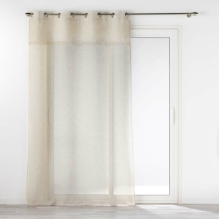 Panneau a oeillets 140 x 240 cm effet  tisse+franges eleania Lin