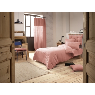 Housse de couette gaze de coton Luxe 140 x 200 cm 1 personne Rose pêche