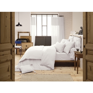 Housse de couette 200 x 200 cm en double gaze de coton – Blanc