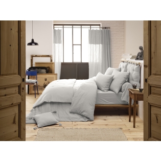 Housse de couette 200 x 200 cm en double gaze de coton – Gris perle