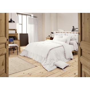 Housse de couette double gaze de coton luxe 240 x 220 cm Gaia Blanc