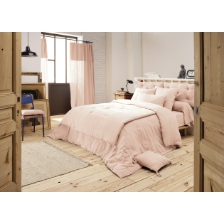 Housse de couette double gaze de coton luxe 240 x 220 cm Gaia Rose guimauve