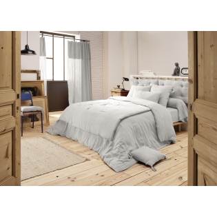 Housse de couette double gaze de coton luxe 240 x 220 cm Gaia Perle