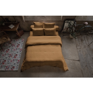Housse de couette gaze de coton 260 x 240 cm Gaia Camel 
