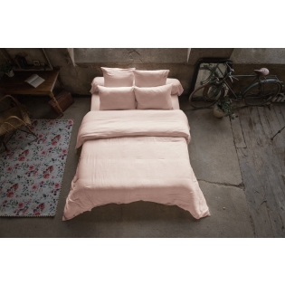 Housse de couette double gaze de coton 260 x 240 cm – Gaia Rose guimauve