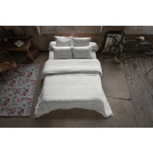 Housse de couette double gaze de coton 260 x 240 cm – Gaia Gris perle