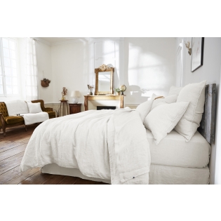 Drap Plat Soline 100% lin lavé – 270 x 300 cm – Blanc (Lin Français)