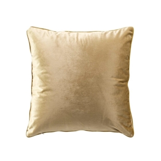 Coussin déhoussable 45 x 45 cm velours brillant bicolore Noria Ocre