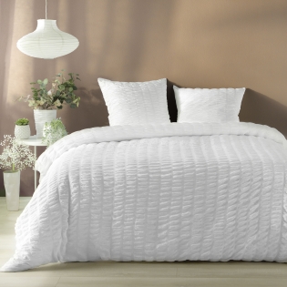 Douceur Plissée - Ensemble Housse de Couette Plissia 240 x 220 cm en Microfibre