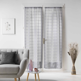 Paire droite passe tringle 2 x 70 x 200 cm voile sable candide Gris