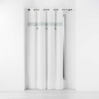 Rideau tamisant 140 x 240 cm 100% coton brodé  Amaya Vert