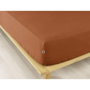 Drap housse flanelle chaude 90x 190 cm Bonnet 30 cm Candice Orange