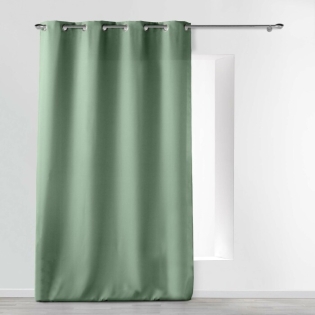 Rideau grande hauteur 140 x 280 cm polyester uni Essentiel Sauge