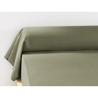 Taie de traversin flanelle 85 x 185 cm candice romarin Kaki