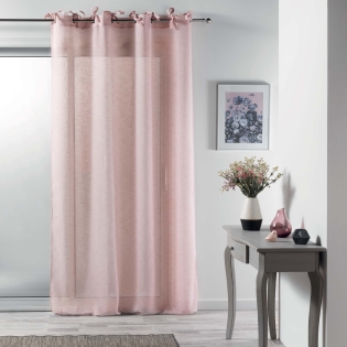 Voilage a nouettes 140 x 240 cm voile tissé Charlotte Rose