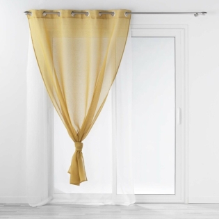 Voilage a oeillets 140 x 240 cm voile double sable duetto Miel/blanc