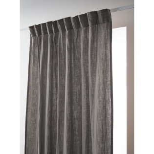 Rideau Galon Fronceur 140 x 240 cm – Double Gaze de Coton Gaïa Granit