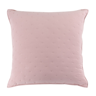 Housse de coussin 60 x 60 cm microfibre bicolore Mellow chic Rose/blanc
