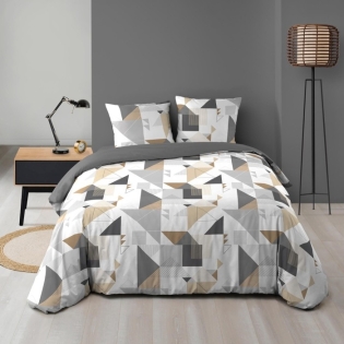 Parure 3 p. 240 x 220 cm microfibre imprimee Trigone