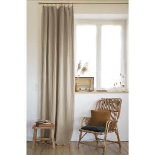 Rideau ajustable + 8 anneaux pince 140 x 270 cm lin lavé français luxe soline Lin
