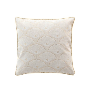 Coussin dehous compr passepoil 45 x 45 cm polycoton imprime metallise lorina Sans