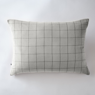 Taie d'oreiller gaze de coton tissée  50 x 70 cm Gaia Match gris