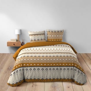 Parure de couette 260 x 240 cm coton 42 fils + 2 taies Xenati