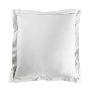 Taie d'oreiller 63 x 63 cm uni 57 fils lina  +point bourdon Blanc