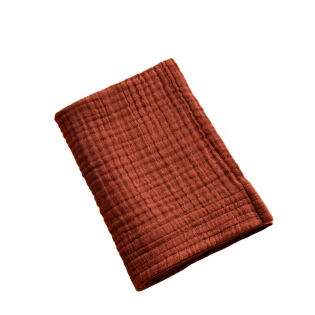 Serviette de Toilette Gaïa 50 x 90 cm – Gaze de Coton Unie Terracotta