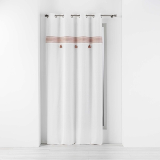 Rideau tamisant 140 x 240 cm 100% coton brodé  Amaya Rose