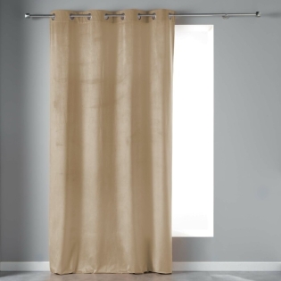 Rideau tamisant a oeillets 140 x 240 cm velours Velvetine Sable