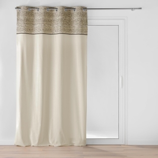 Rideau a oeillets 140 x 240 cm poly coton + top jacquard Camalia