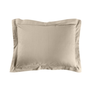 Taie d'oreiller 50 x 70 cm uni 57 fils lina  +point bourdon Sable