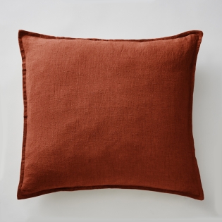 Taie d'Oreiller 60 x 60 cm - Lin Lavé Soline Paprika (Lin français)