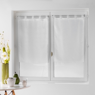 Paire droite passants 2 x 60 x 90 cm voile fils coupes dandy Blanc
