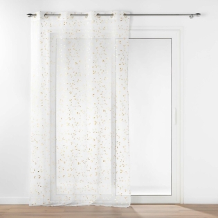 Voilage a oeillets 140 x 240 cm voile sablé  imprimé metallisé Flessia Or