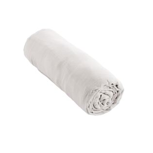 Drap Housse Double Gaze de Coton Blanc – 200 x 200 cm – Bonnet 30 cm