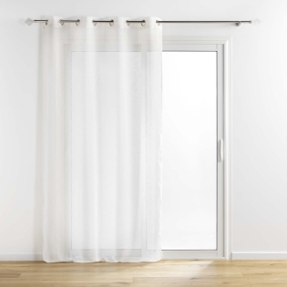 Voilage a oeillets 140 x 240 cm aspect brillant Sunline Blanc/or