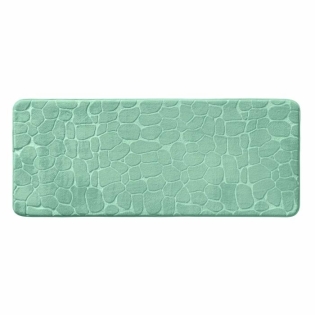 Tapis de bain 50 x 120 cm microfibre unie relief ricochet Tilleul