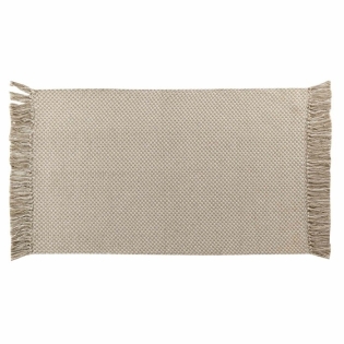 Tapis rectangle a franges 50 x 80 cm coton/polyester tisse pietro Sans